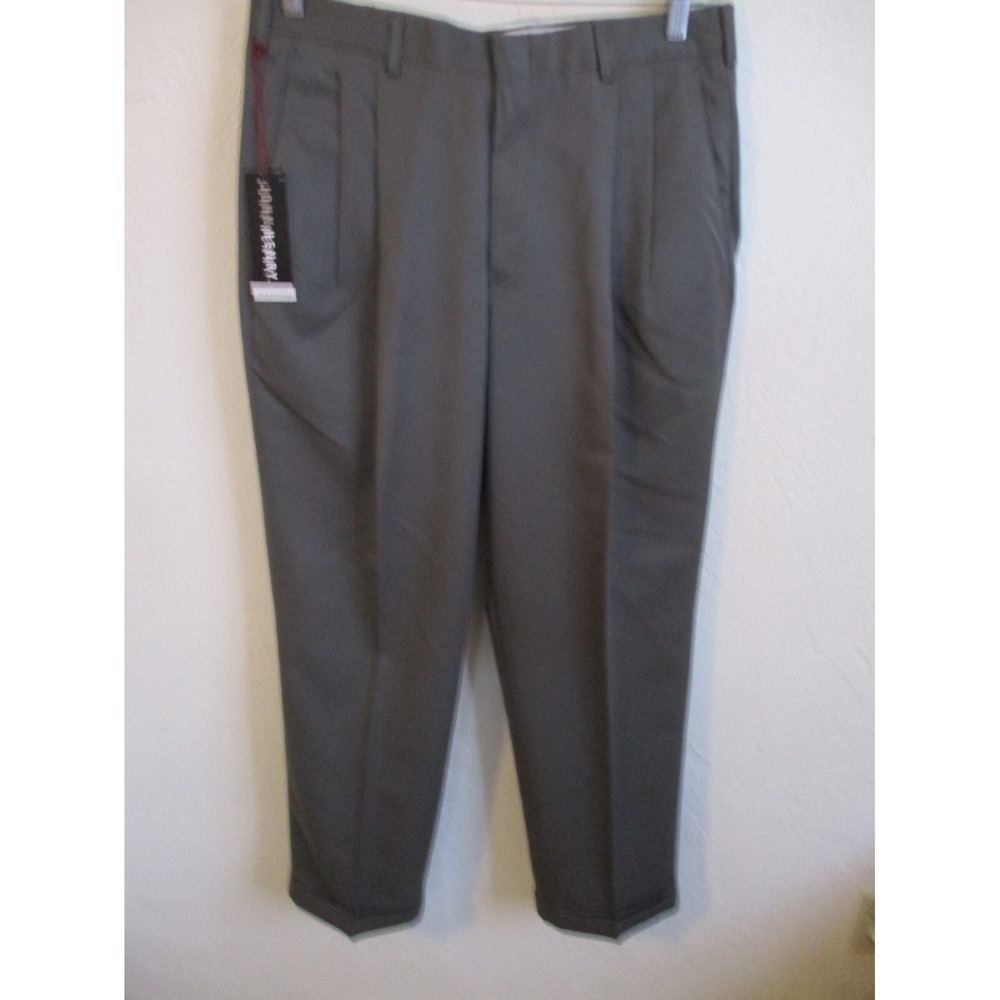 John Henry Pants Size 34 X 29 NWT Pleats & Cuffs Khaki Green